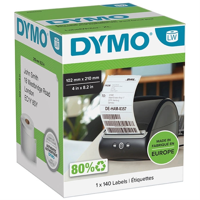 Dymo LabelWriter 102 мм x 210 мм DHL етикети 1 ролка от 140 етикета бр.