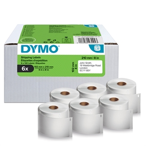 Етикети Dymo LabelWriter 102 мм x 210 мм DHL 6 ролки по 140 етикета бр.