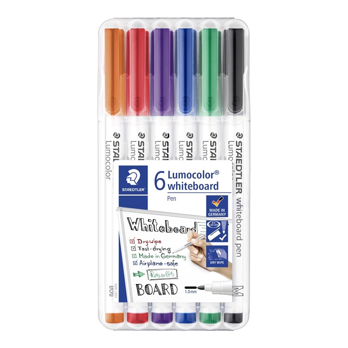 Маркер Staedtler WB Lumocolor с кръгъл връх 1мм ас. (6)