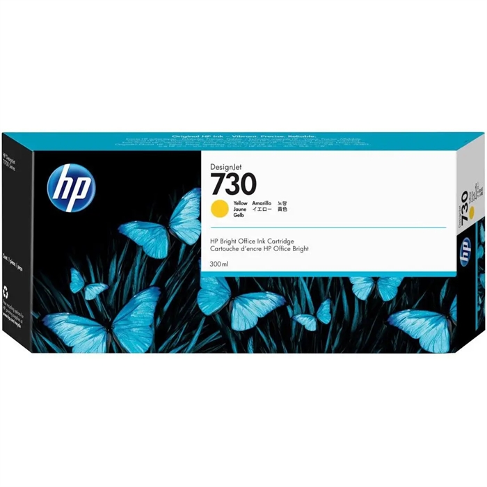 HP 730 300-ml жълт патрон с мастило за DesignJet