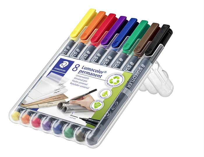 Маркер Staedtler Lumocolor Perm 0,4mm асорти (8)