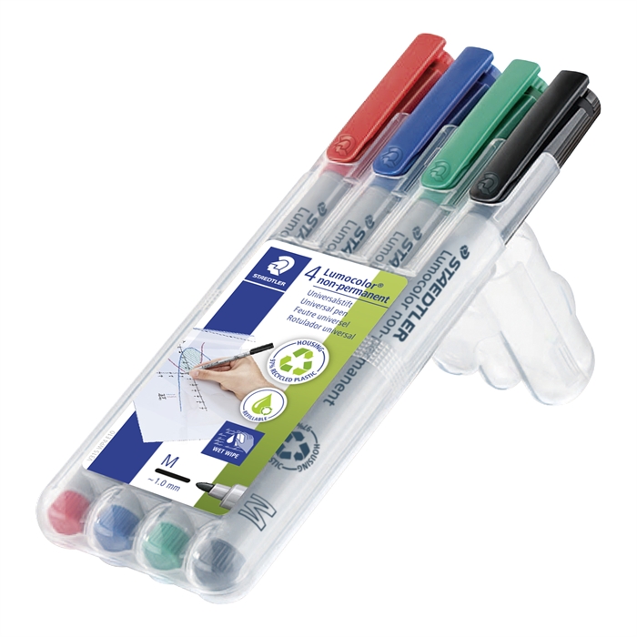 Маркер Staedtler Lumocolor Non-P 1,0мм асорти (4)