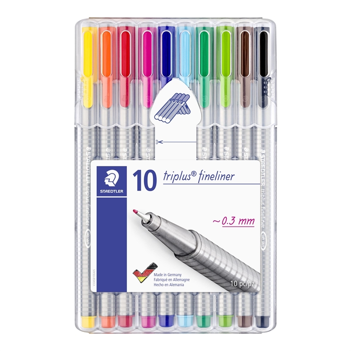 Staedtler Fineliner Triplus 0,3 mm асорти (10)