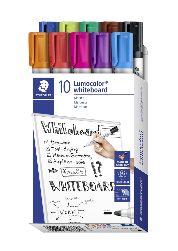 Staedtler WB Маркер Lumocolor с кръгъл връх 2 мм, асортимент (10)