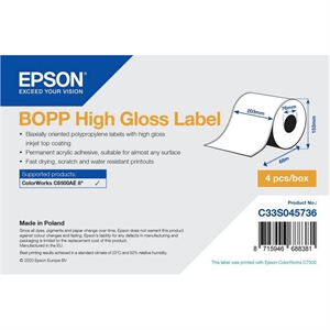 Epson BOPP Високогланцови етикети - Непрекъснато ролка: 203mm x 68m