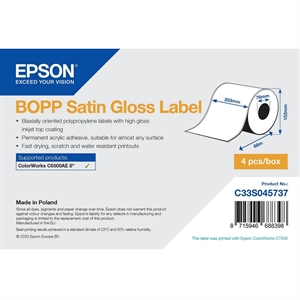 Етикети Epson BOPP Satin Gloss - Непрекъснато руло: 203mm x 68m