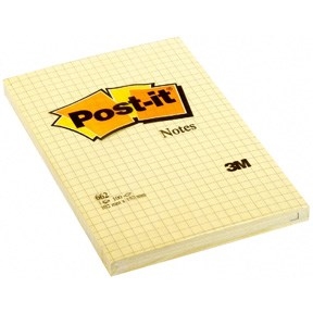 3M Post-it Notes 102 x 152 мм, квадратирани жълти - 6 пакета