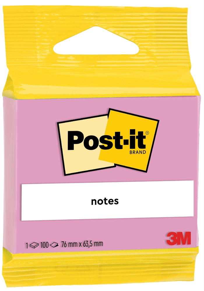 3M Post-it розови 63,5 x 76 мм, 100 листа