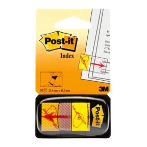 3M Post-it Indexfaner 25 x 43,2 мм, "подпишете се тук" жълти