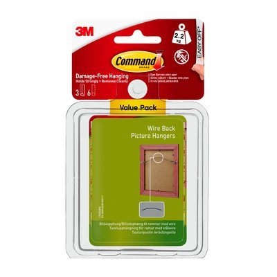 3M Command стойки за окачване на проводници Value Pack, бели, 3 стойки + 6