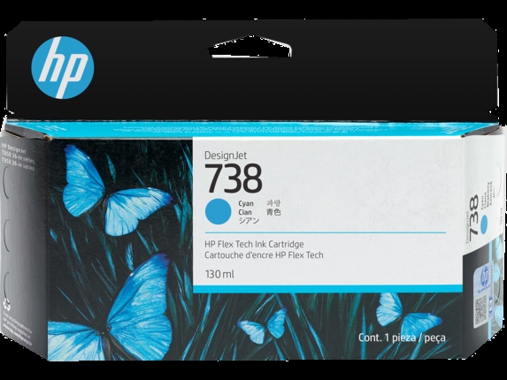 HP 738 130-ml Cyan DesignJet касета с мастило