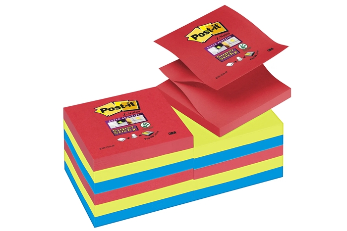 3M Post it Z-Notes 76 x 76 мм, Super Sticky Jewel Pop - комплект от 6 бр.