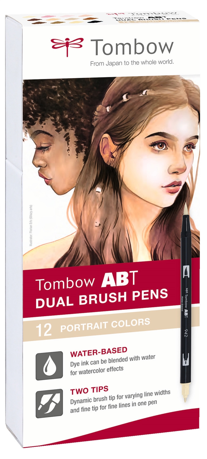 Tombow Marker ABT Dual Brush 12P-4 Portrait цветове (12)