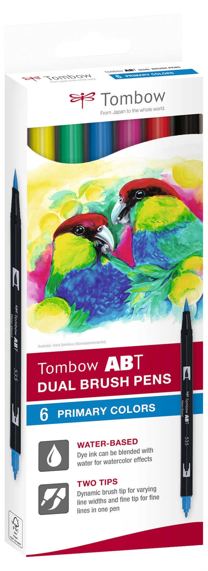 Tombow Marker ABT Dual Brush 6C-1 Основен картон (6)