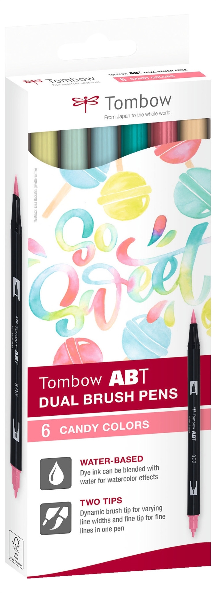 Tombow Маркер ABT Dual Brush 6C-4 Candy картон (6)