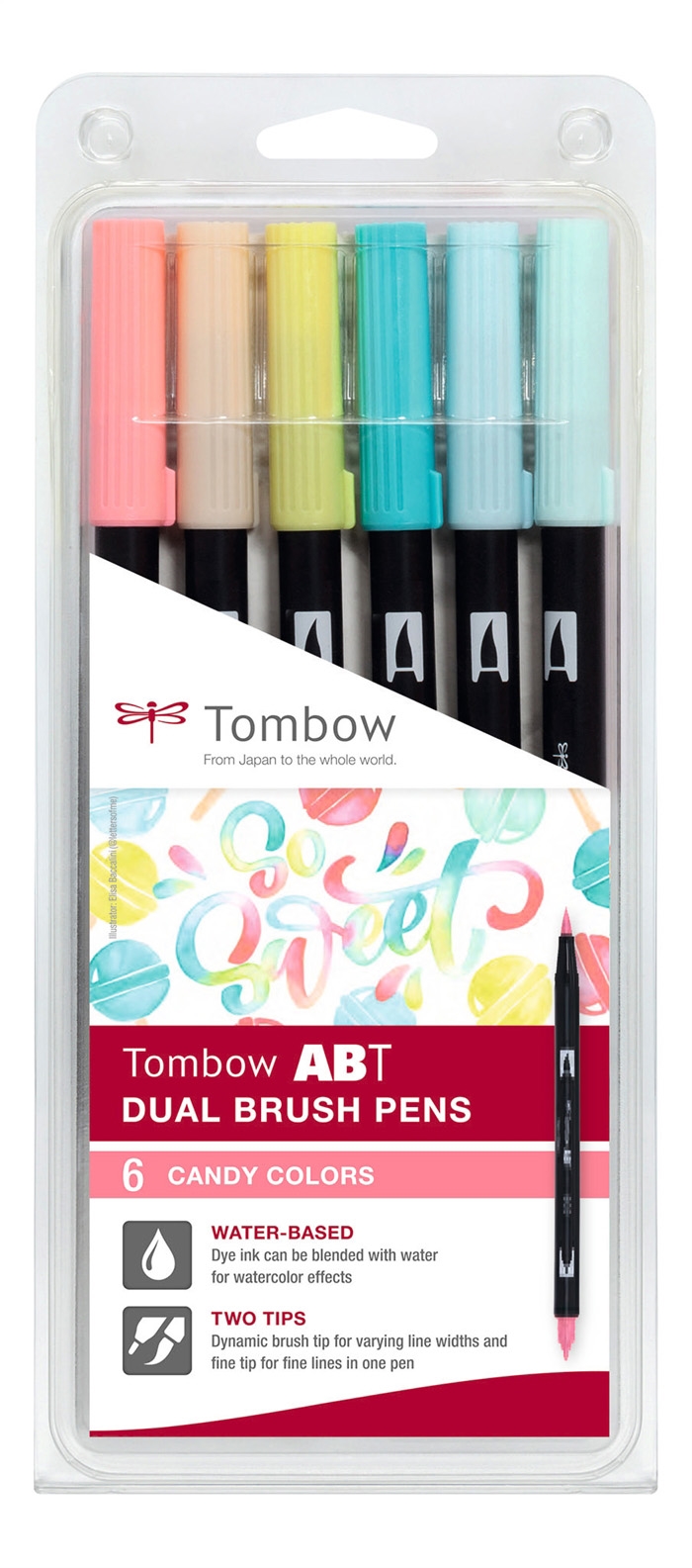 Маркер Tombow ABT Dual Brush 6P-4 Candy (6)