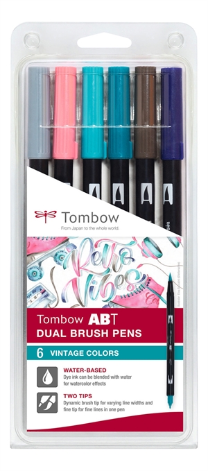 Маркер Tombow ABT Dual Brush 6P-5 Vintage (6)