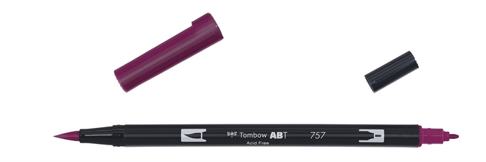 Tombow Marker ABT Dual Brush 757 port червено