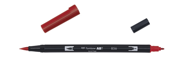 Tombow Маркер ABT Dual Brush 856 маково червено