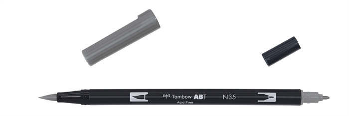 Tombow Маркер ABT Dual Brush N35 хладно сиво 12