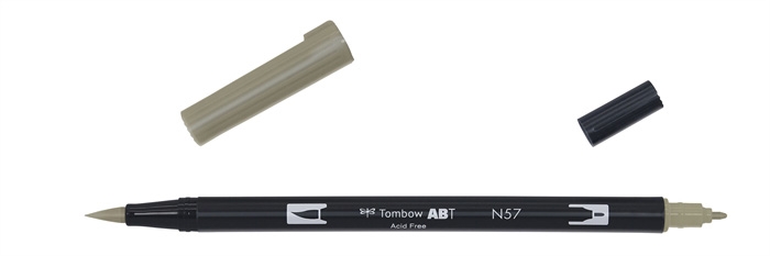 Tombow Маркер ABT Dual Brush N57 топло сиво 5