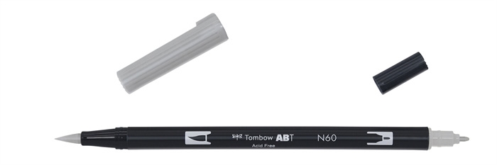 Tombow Маркер ABT Dual Brush N60 студено сиво 6