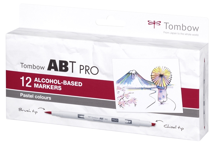 Маркер Tombow алкохол ABT PRO Dual Brush 12P-2 Пастел (12)