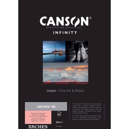 Canson Arches 88 Rag (Pure White) 310 - A3+, 25 Чаршафи