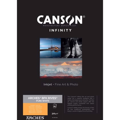 Canson BFK Rives (Pure White) 310 - A3, 25 Чаршафи