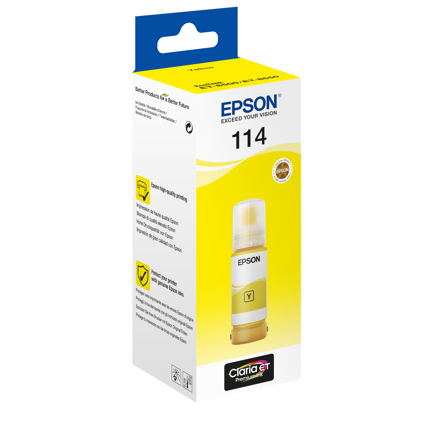 Бутилка с жълто мастило Epson 114 EcoTank