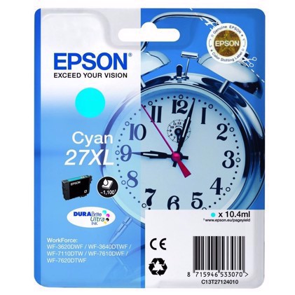 Epson T2712 Cyan касета с мастило XL