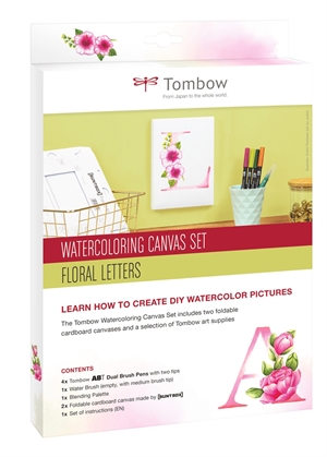 Комплект за акварел върху платно Tombow Floral Letters