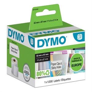 Етикети Dymo Multi 32 x 57 сменяеми бели мм, 1000 бр.