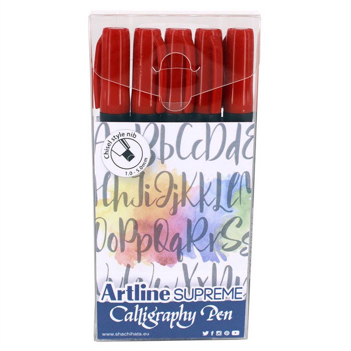 Artline Supreme Калиграфски писец 5 - комплект червен