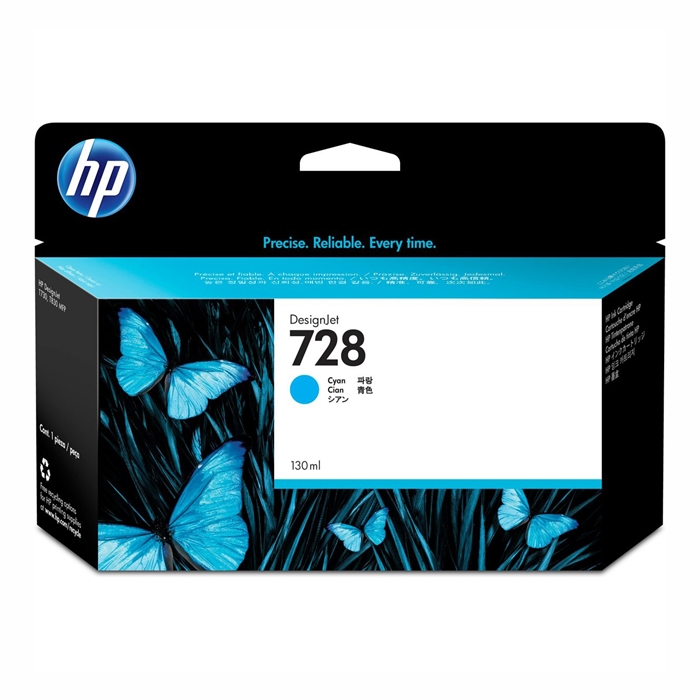 HP 728 130-ml Cyan DesignJet мастилена касета