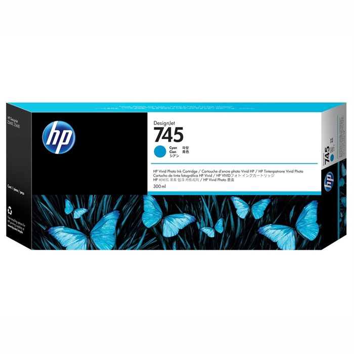 HP 745 cyan мастилен патрон, 300 мл