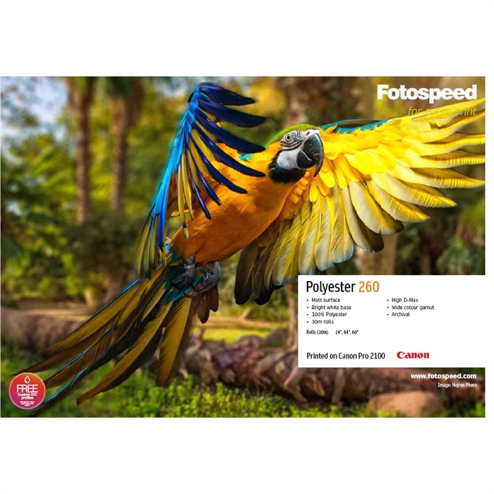 Fotospeed Polyester (Matt) 260 g/m² - 24" x 30 Метър