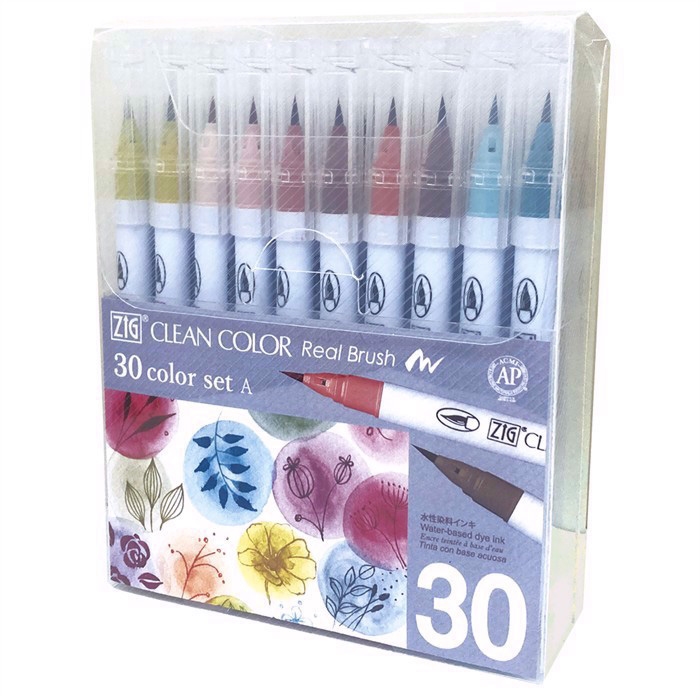 ZIG Clean Color Pensel Pen Комплект A с 30 бр.