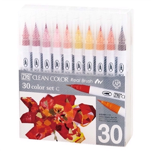 Комплект с писалки ZIG Clean Color Pensel C с 30 броя