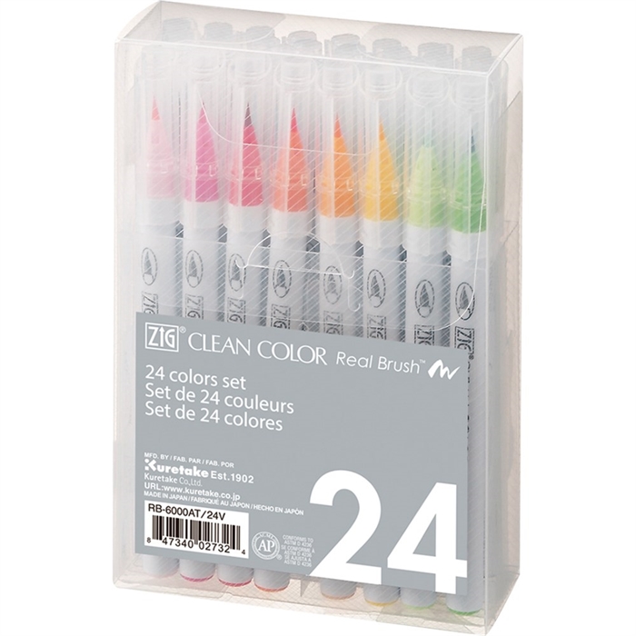 Комплект от 24 броя четки ZIG Clean Color Pensel Pen