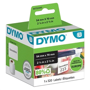 Dymo етикети многофункционални 54 x 70 постоянни бели (320 бр.)