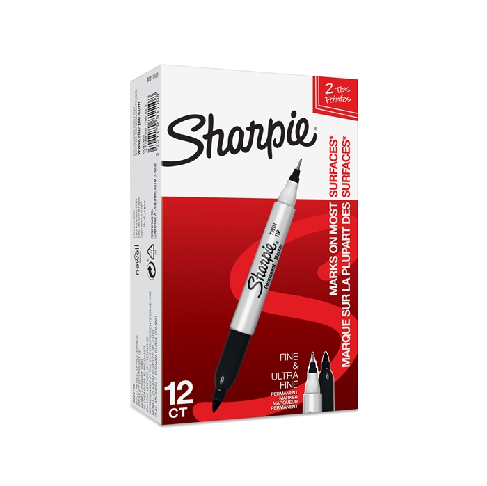 Маркери Sharpie TwinTip EF/F черен