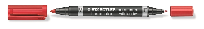 Staedtler Маркер Lumocolor Duo Perm 0,6-1,5 мм червен