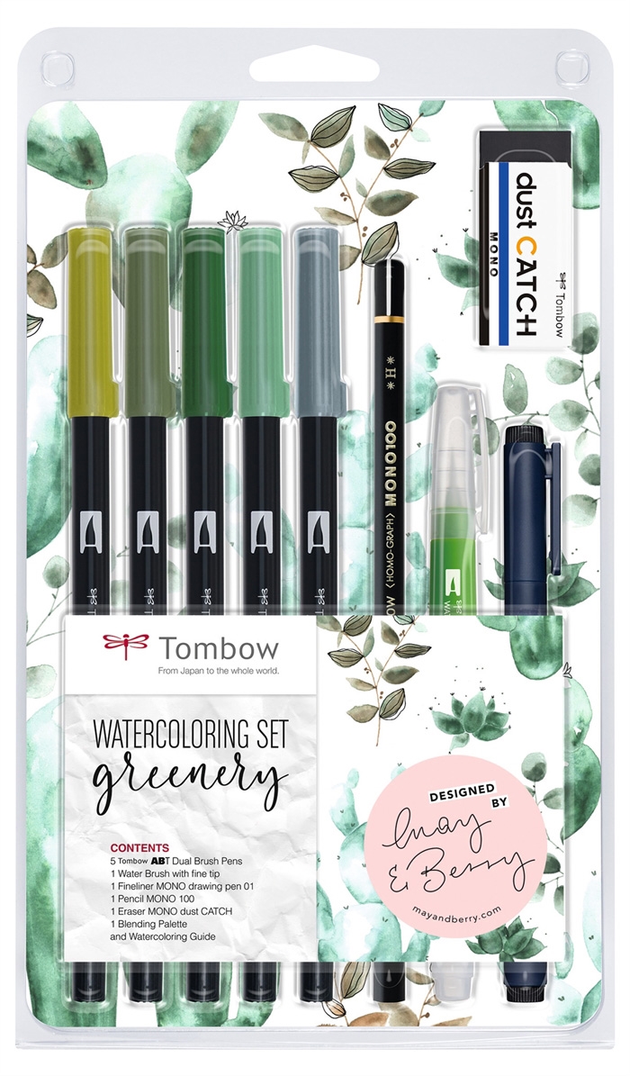 Tombow Marker ABT Dual Brush комплект Greenery (9)