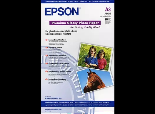 Epson Premium Glossy Photo Paper 255 g/m², A3, 20 листа