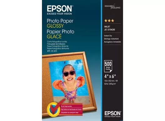 Гланцирана фотохартия Epson Photo Paper Glossy 200 г/м² - 10x15см - 500 листа