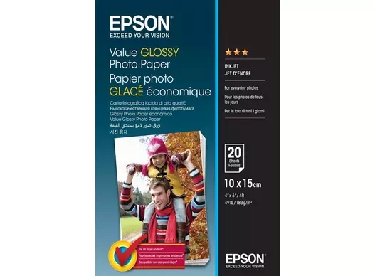 Epson Value гланцирана фотохартия 183 g/m2 - 10x15 см - 20 листа