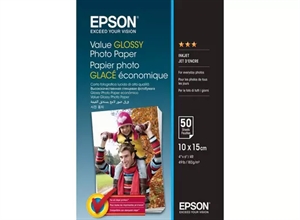 Epson Снимкова Хартия с Гланцова Повърхност с Висока Стойност 183 g/m2 - 10x15cm - 50 листа